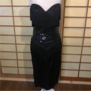 Vintage 90s tassel black sequin dress medium
Western glam